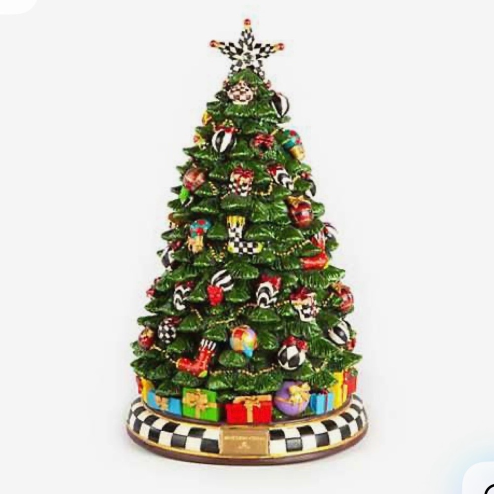 MacKenzie-Childs Musical Decorative Lit Christmas Carol Tree NIB
